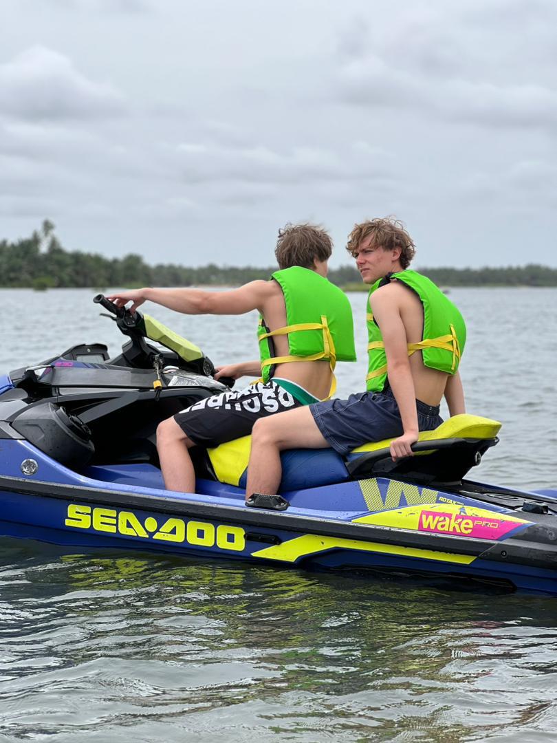 Guests enjoying a Sea-Doo jet ski ride on the Volta estuary