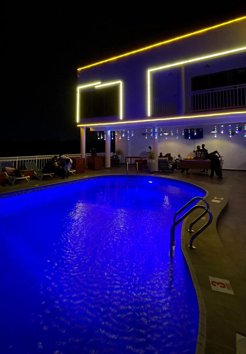 Poolside evening event lighting at Ad Virgin Island Resort